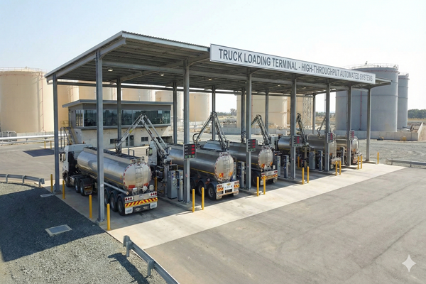 Truck loading bay with multiple spots