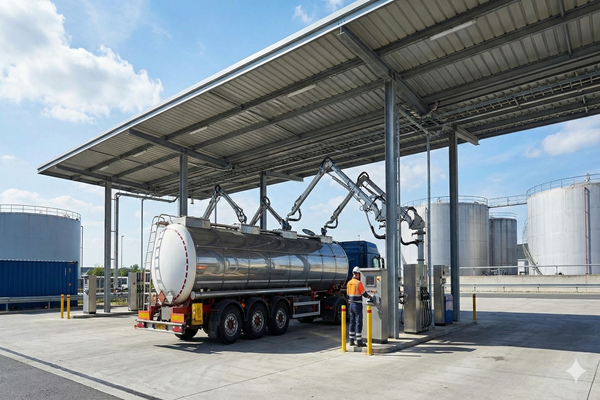 Truck loading bay at terminal